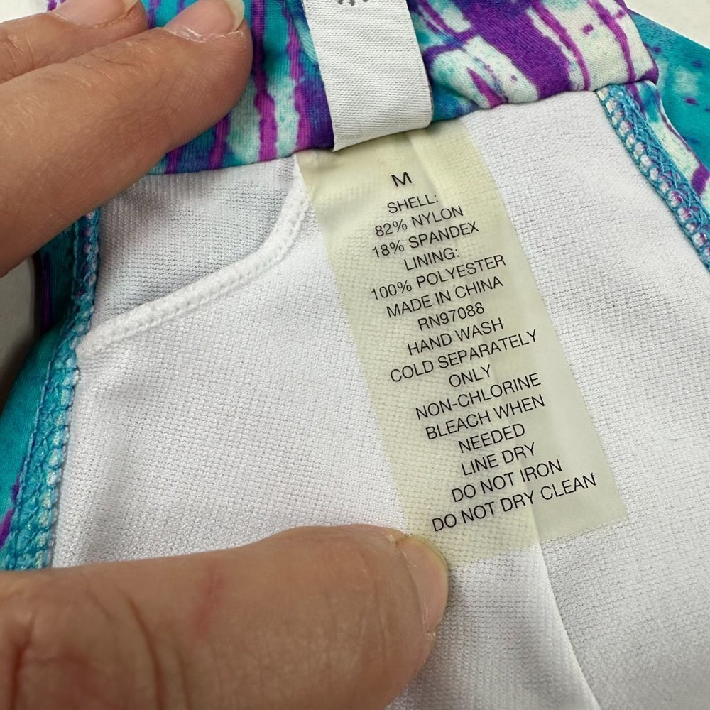 Delia*s Aqua Purple Bandeau Swim Top, Medium - Picture 6 of 7